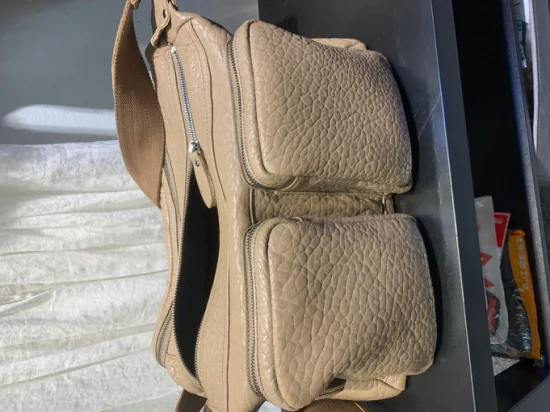 Borsa da viaggio per bagno da toilette in vera pelle marrone Borsa per cosmetici con cerniera a V impermeabile Borsa per cosmetici Borsa per trucco